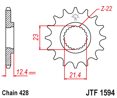 JT SPROCKETS gear wheel JTF1594.15 (214915jt)